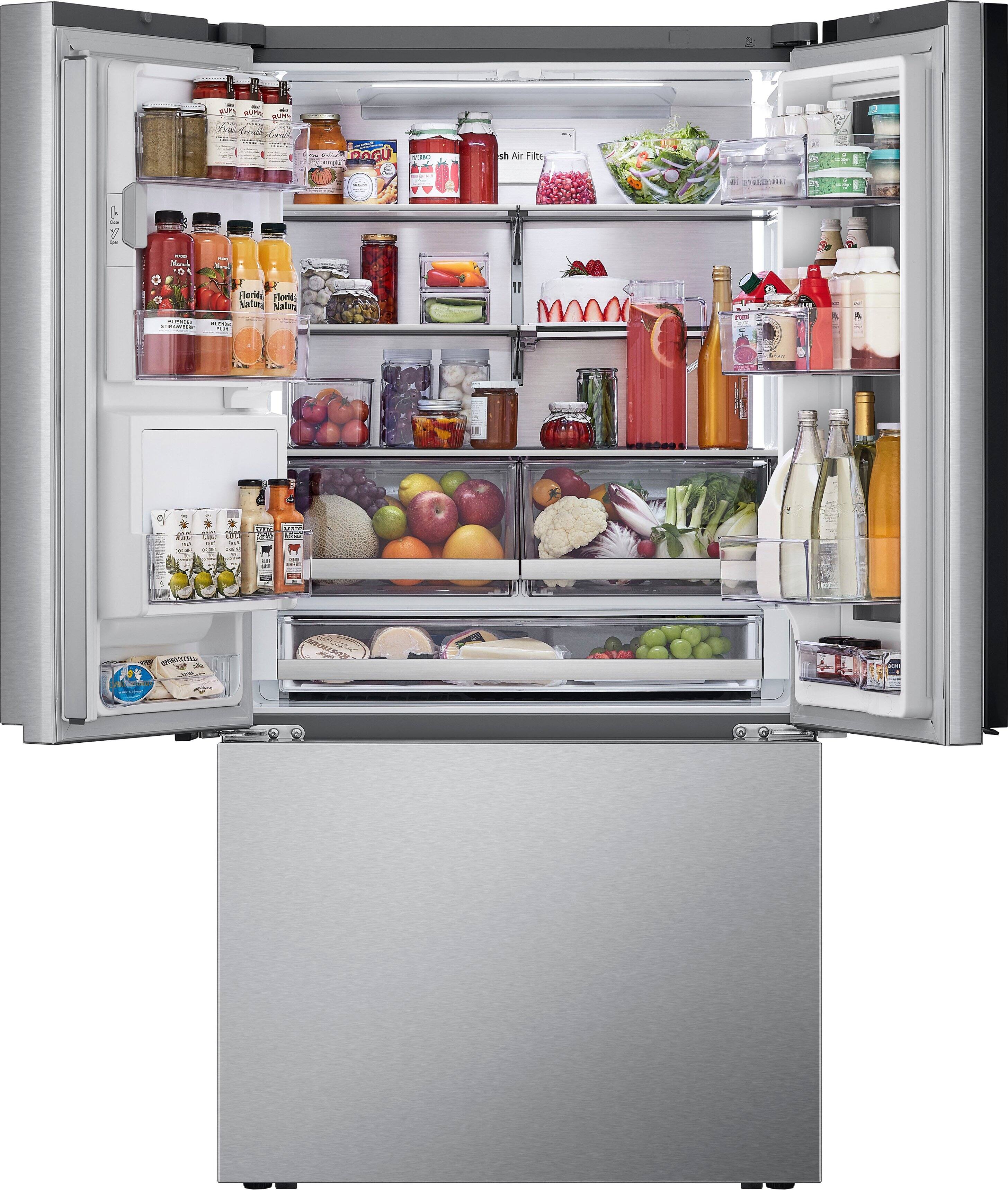 Alt View 4. LG - Standard-Depth MAX 30.7 Cu. Ft.  French Door Smart Refrigerator with InstaView - Stainless Steel.