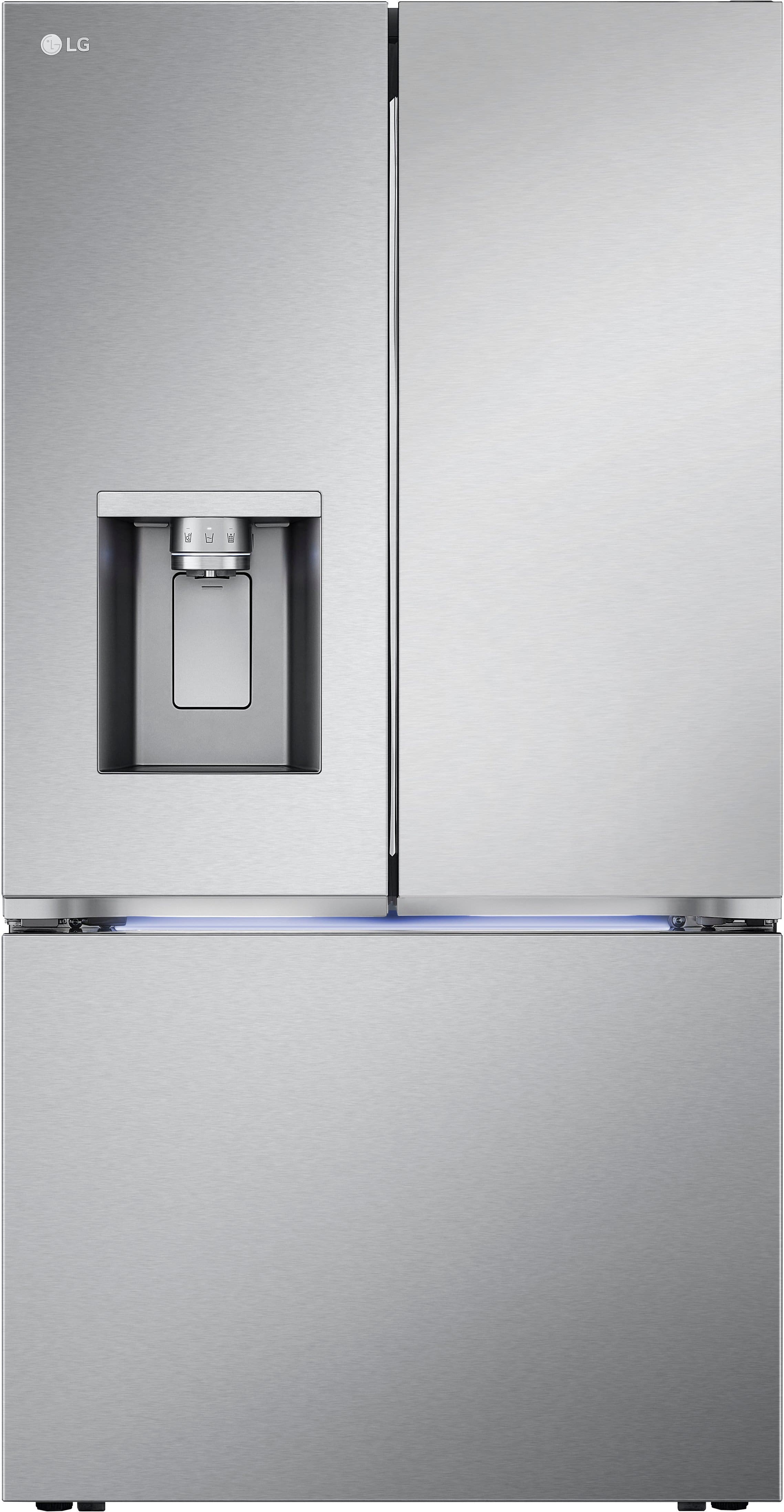 Front. LG - Standard-Depth MAX 30.7 Cu. Ft. French Door Smart Refrigerator with Tall Ice and Water Dispenser - Stainless Steel.
