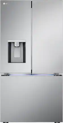 Front. LG - Standard-Depth MAX 30.7 Cu. Ft. French Door Smart Refrigerator with Tall Ice and Water Dispenser - Stainless Steel.