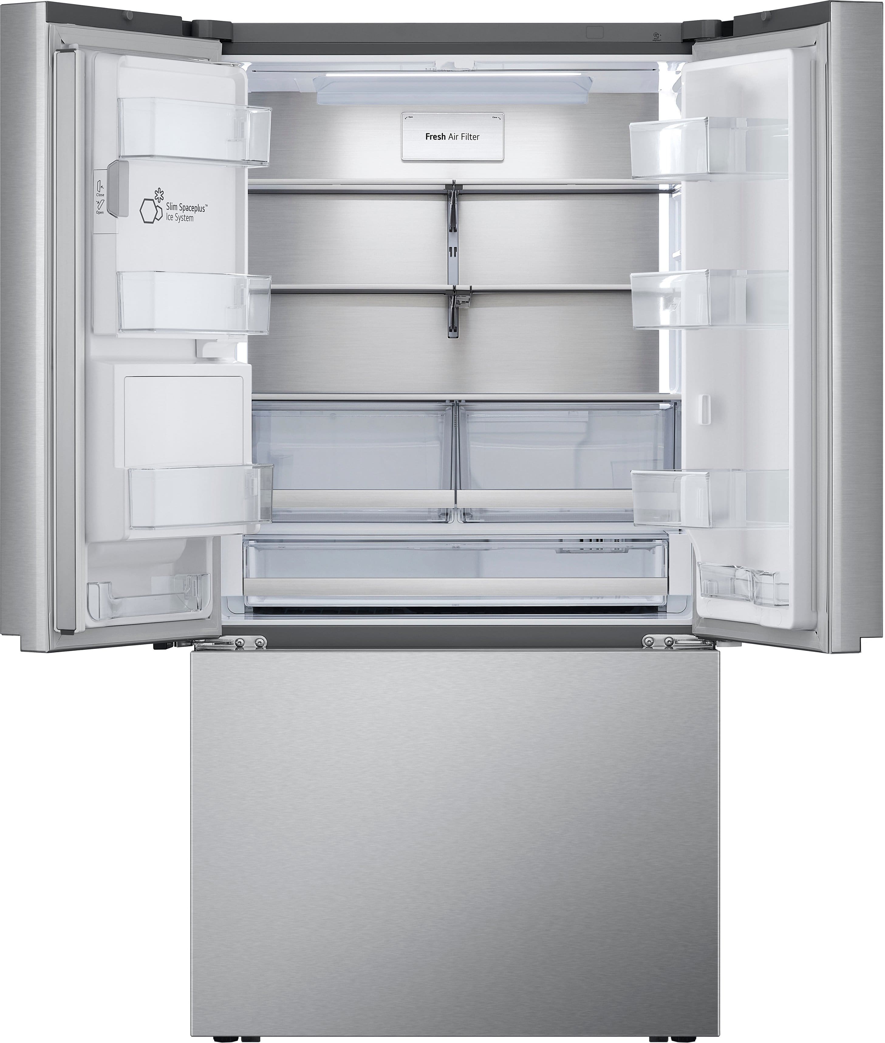 Alt View 2. LG - Standard-Depth MAX 30.7 Cu. Ft. French Door Smart Refrigerator with Tall Ice and Water Dispenser - Stainless Steel.