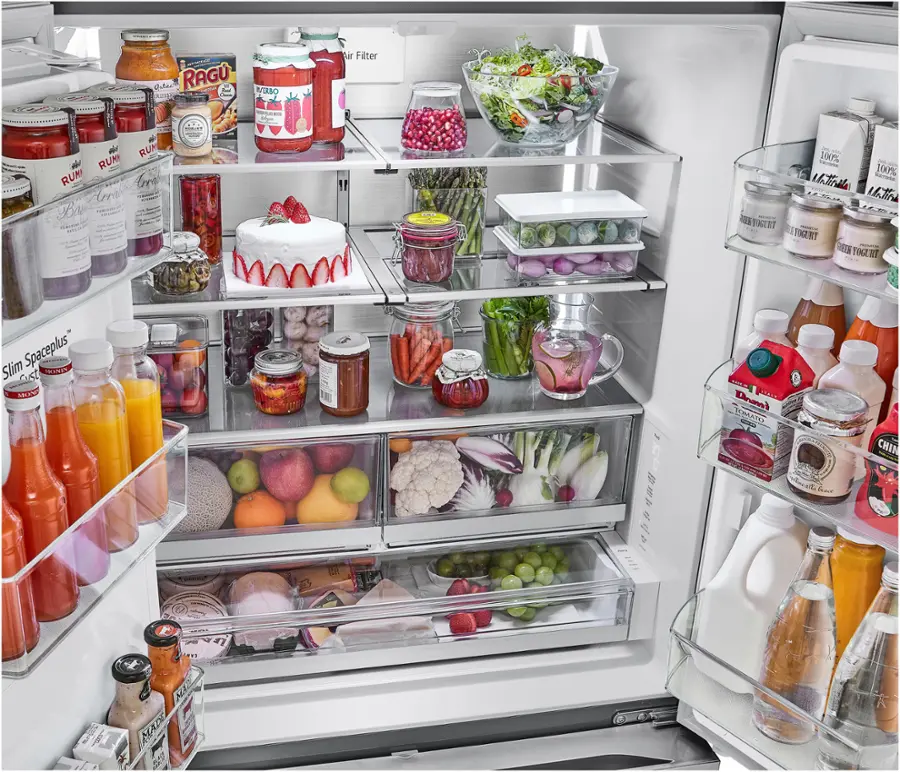 Alt View 21. LG - Standard-Depth MAX 30.7 Cu. Ft. French Door Smart Refrigerator with Tall Ice and Water Dispenser - Stainless Steel.