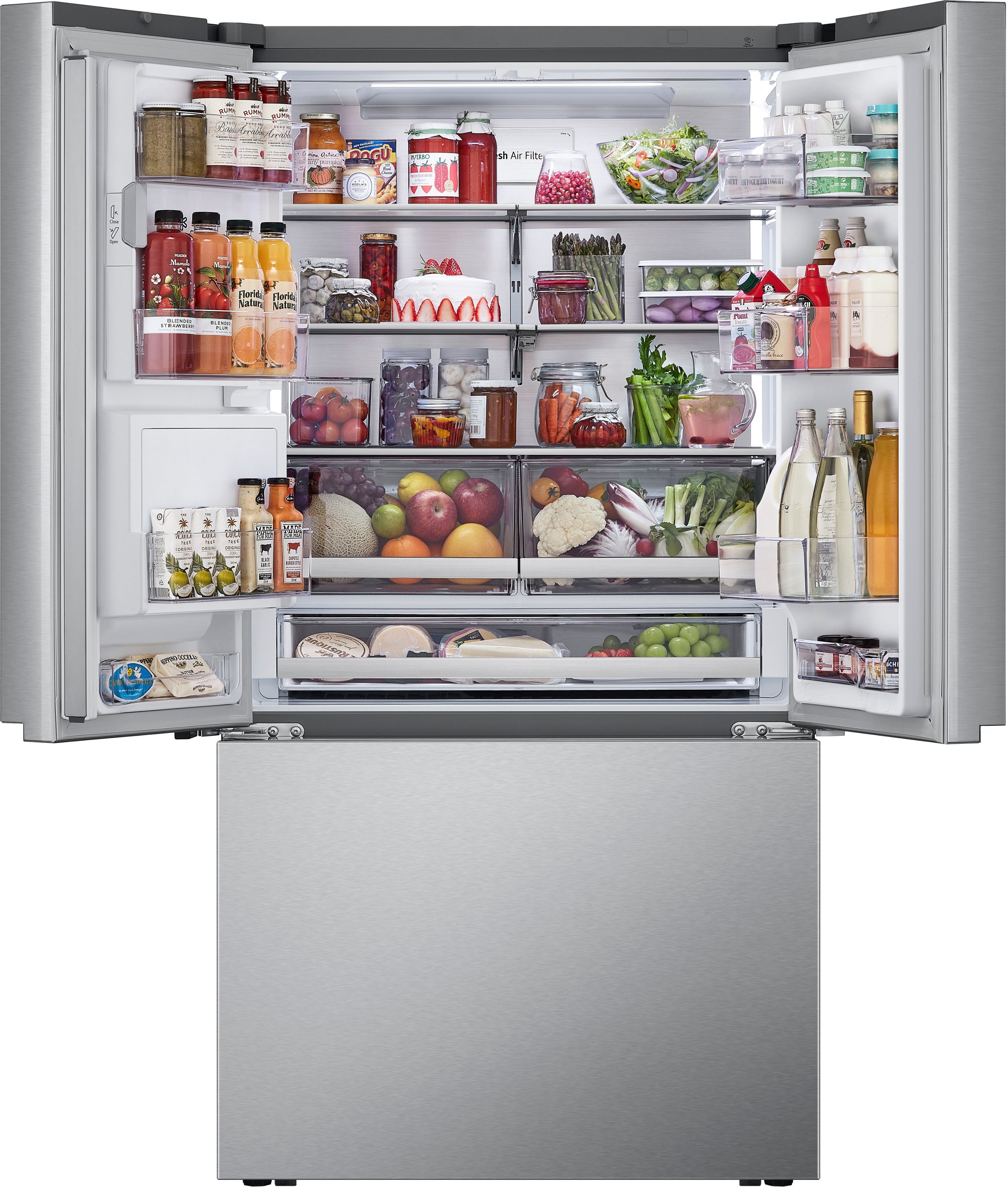 Alt View 3. LG - Standard-Depth MAX 30.7 Cu. Ft. French Door Smart Refrigerator with Tall Ice and Water Dispenser - Stainless Steel.
