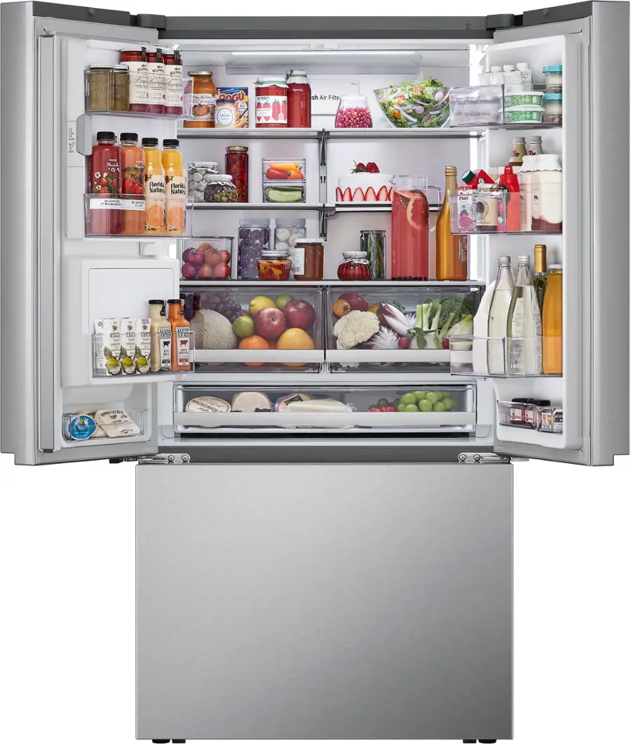 Alt View 4. LG - Standard-Depth MAX 30.7 Cu. Ft. French Door Smart Refrigerator with Tall Ice and Water Dispenser - Stainless Steel.