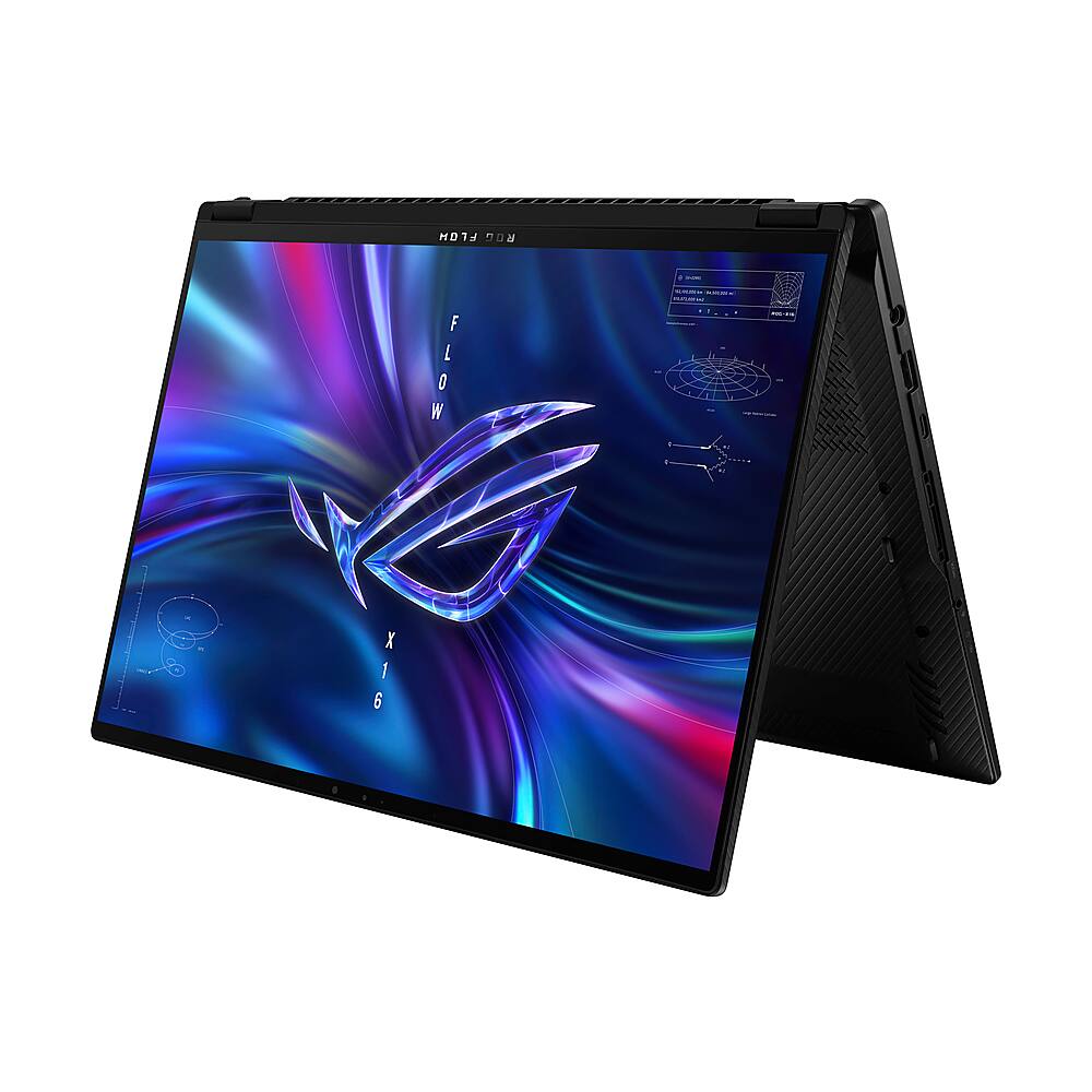 Alt View 14. ASUS - ROG Flow X16 16” Touchscreen Gaming Laptop QHD+ - Intel Core i9 with 32GB Memory NVIDIA GeForce RTX 4070 - 1TB SSD - Mixed Black.