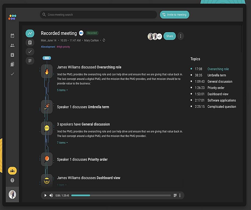 Alt View 16. Philips - SmartMeeting Wireless Conference Microphone PSE0501 with Sembly Meeting Assistant - Dark Gray and Black.
