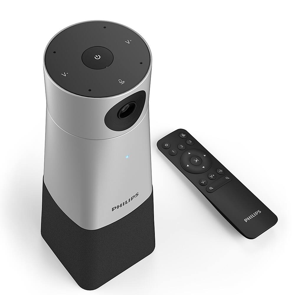 Angle. Philips - SmartMeeeting HD Audio and Video Conferencing Webcam with Sembly Meeting Assistant - Silver and Black.