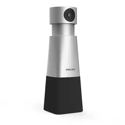 Front. Philips - SmartMeeeting HD Audio and Video Conferencing Webcam with Sembly Meeting Assistant - Silver and Black.