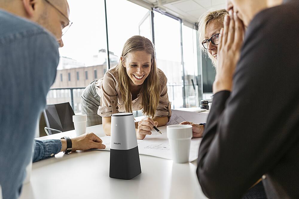Alt View 12. Philips - SmartMeeting Portable Conference Microphone PSE0540 with Sembly Meeting Assistant - Silver and Black.