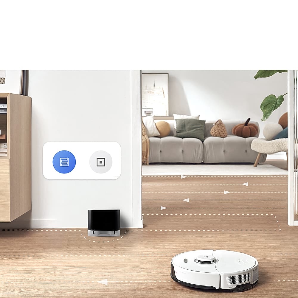 Alt View 16. Roborock - S8-WHT Wi-Fi Connected Robot Vacuum & Mop with DuoRoller Brush & 6000 Pa Suction Power - White.