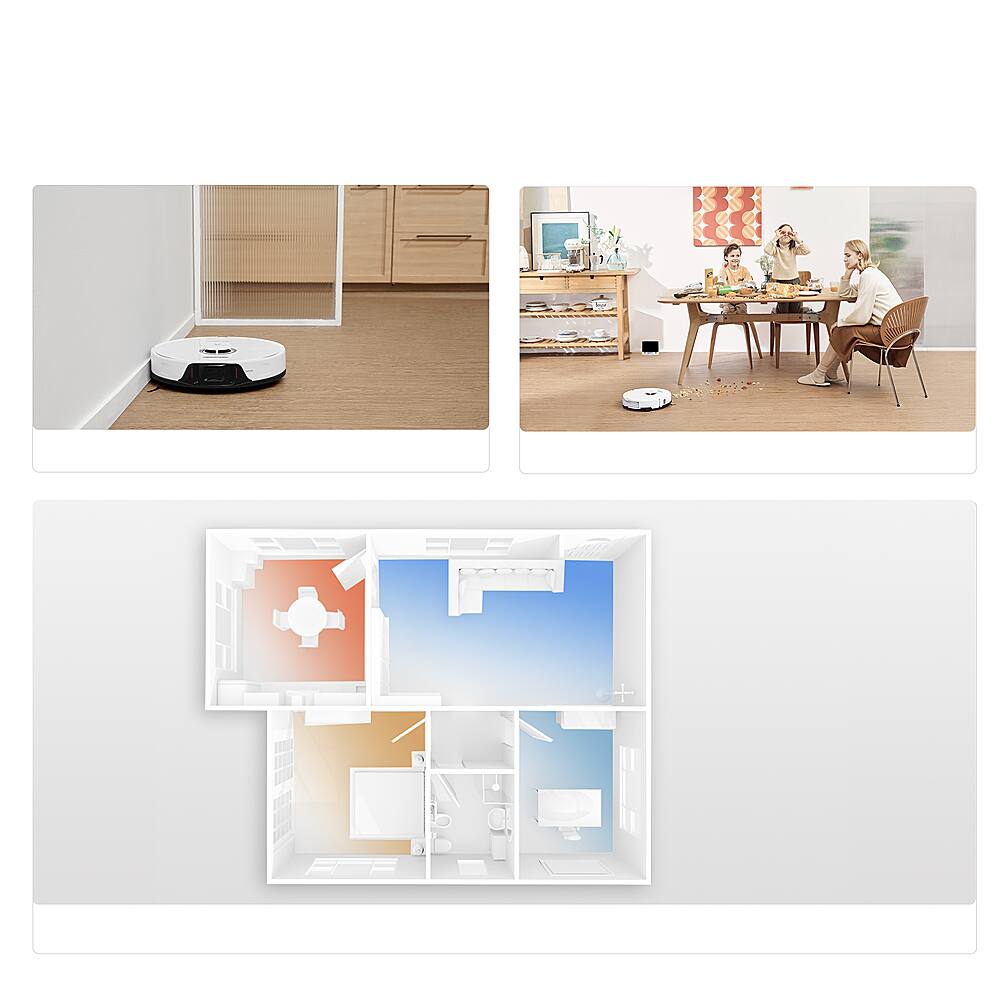 Alt View 17. Roborock - S8-WHT Wi-Fi Connected Robot Vacuum & Mop with DuoRoller Brush & 6000 Pa Suction Power - White.
