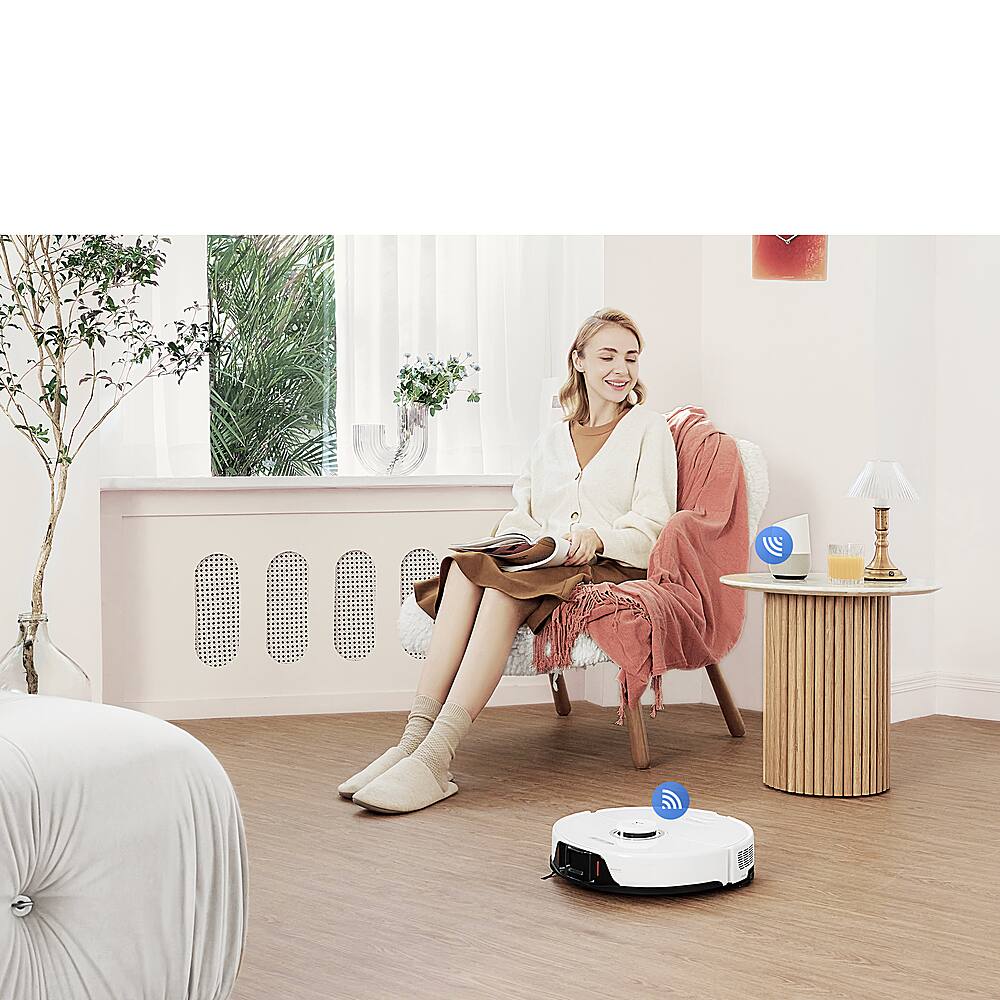Alt View 19. Roborock - S8-WHT Wi-Fi Connected Robot Vacuum & Mop with DuoRoller Brush & 6000 Pa Suction Power - White.