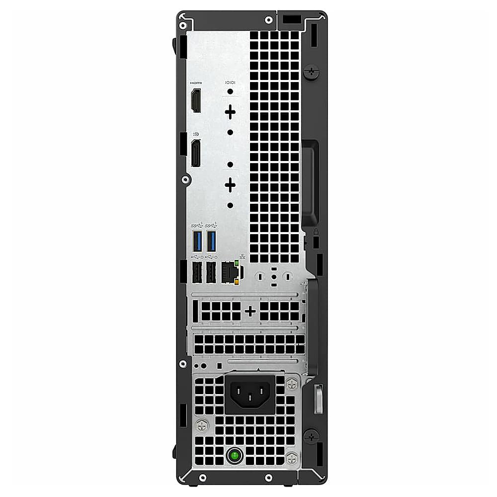 Back View: Dell - OptiPlex 7000 Desktop - Intel Core i5-13500 - 16GB Memory - 512GB SSD - Black