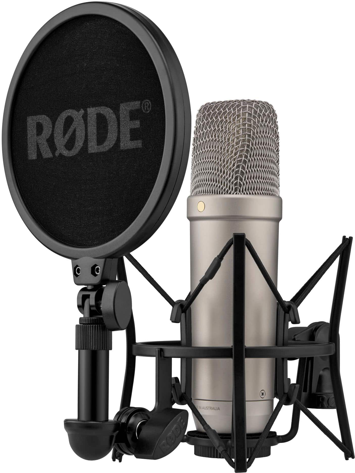 Front. RØDE - NT1 5th Generation Studio Condenser Microphone - Silver.