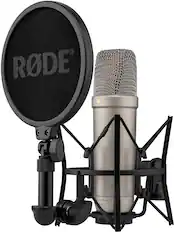 Front. RØDE - NT1 5th Generation Studio Condenser Microphone - Silver.