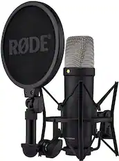 Front. RØDE - NT1 5th Generation Studio Condenser Microphone - Black.