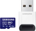 Front. Samsung - Pro Plus 512GB microSDXC Memory Card - Blue.