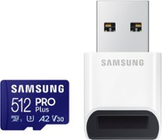 SAMSUNG Pro Plus + Reader 512GB microSDXC Memory Card, Up-to 180MB/s, UHS-l, C10,U3,V30,A2 - Front_Zoom