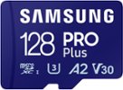 Samsung - Pro Plus + Adapter 128GB microSDXC Memory Card, Up-to 180MB/s, UHS-l, C10,U3,V30,A2.