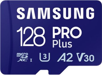SAMSUNG Pro Plus + Adapter 128GB microSDXC Memory Card, Up-to 180MB/s, UHS-l, C10,U3,V30,A2. - Front_Zoom