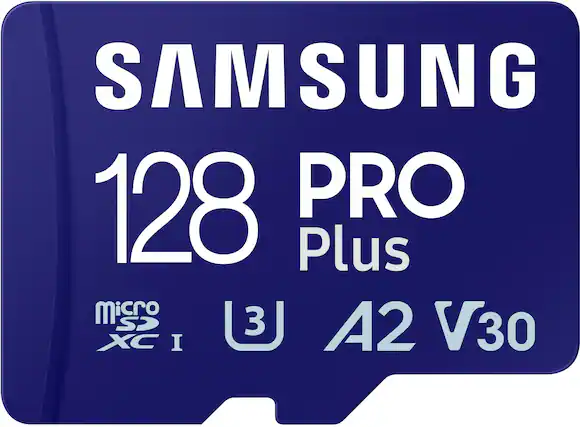 Front. Samsung - Pro Plus 128 GB microSDXC Memory Card.