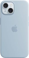 Apple - iPhone 15 Silicone Case with MagSafe - Light Blue - Front_Zoom