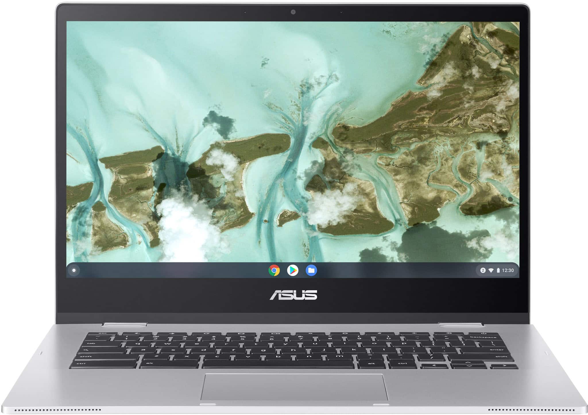 ASUS - Chromebook CX1 14" FHD Laptop - Intel Celeron N4500 with 8GB - 64GB eMMC - Transparent Silver - Front_Zoom