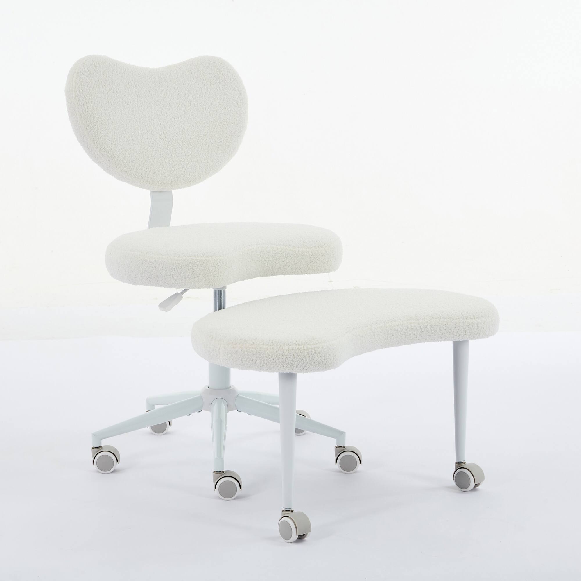 Front. Spaco - Spaco Office Meditation Chair, Cross Legged, Wheels, ADHD, Lumbar Support, Adjustable, for Fidgety Sitters - Ivory.
