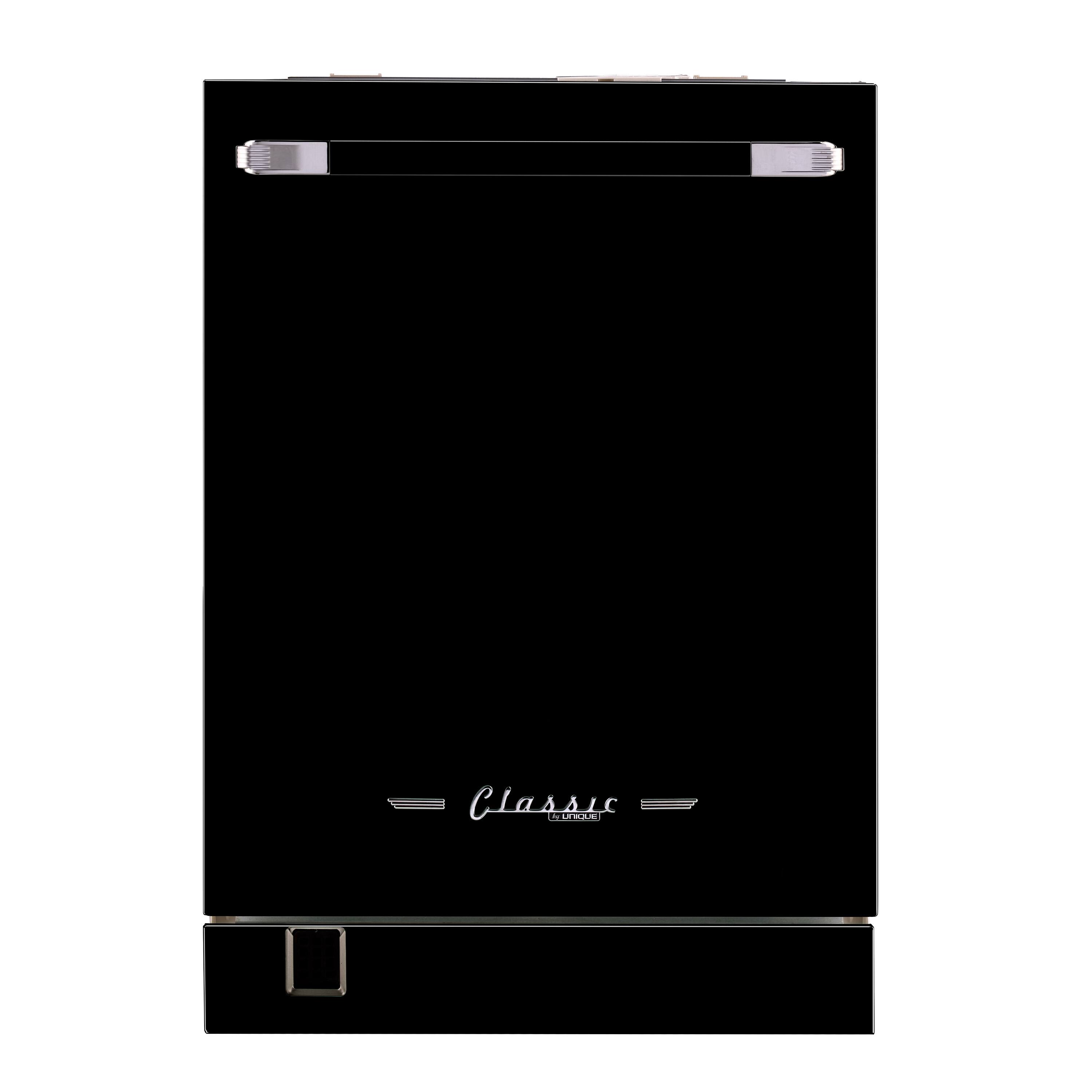 Unique Appliances - 24" Classic Retro Panel Ready Top Control Dishwasher, 42 dBa - Midnight Black