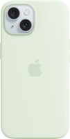 Apple - iPhone 15 Silicone Case with MagSafe - Soft Mint - Front_Zoom