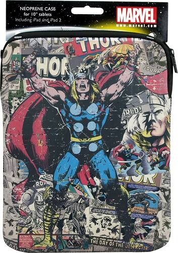 Front Standard. PDP - Marvel Thor Sleeve for Most 10" Tablets and E-Readers.