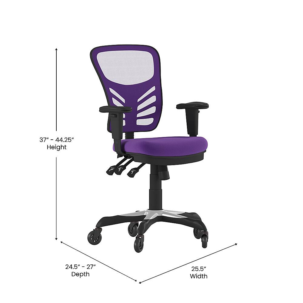 Alt View 12. Alamont Home - Mid-Back Ergonomic Multifunction Mesh Chair with Polyurethane Wheels - Purple.