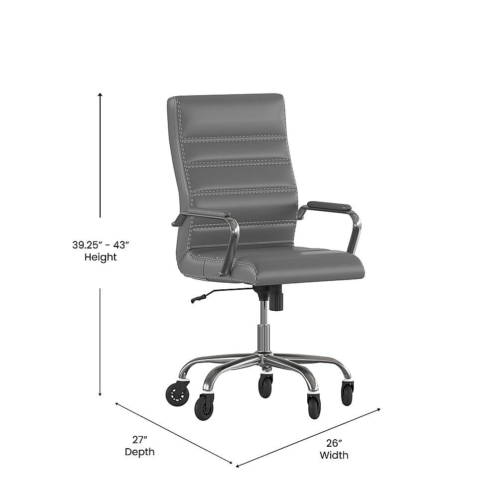 Alt View 12. Alamont Home - Executive Chair on Skate Wheels - Gray LeatherSoft/Chrome Frame.