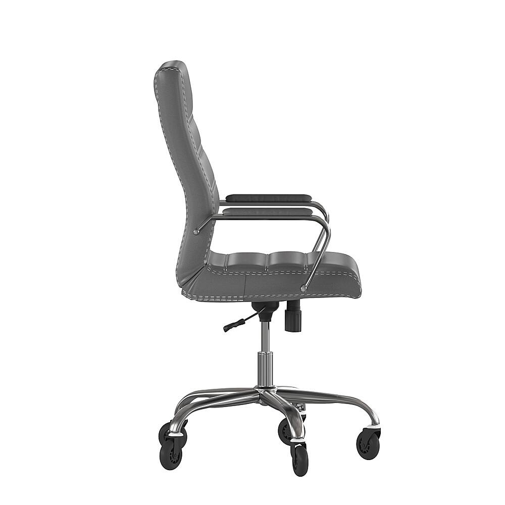 Alt View 15. Alamont Home - Executive Chair on Skate Wheels - Gray LeatherSoft/Chrome Frame.