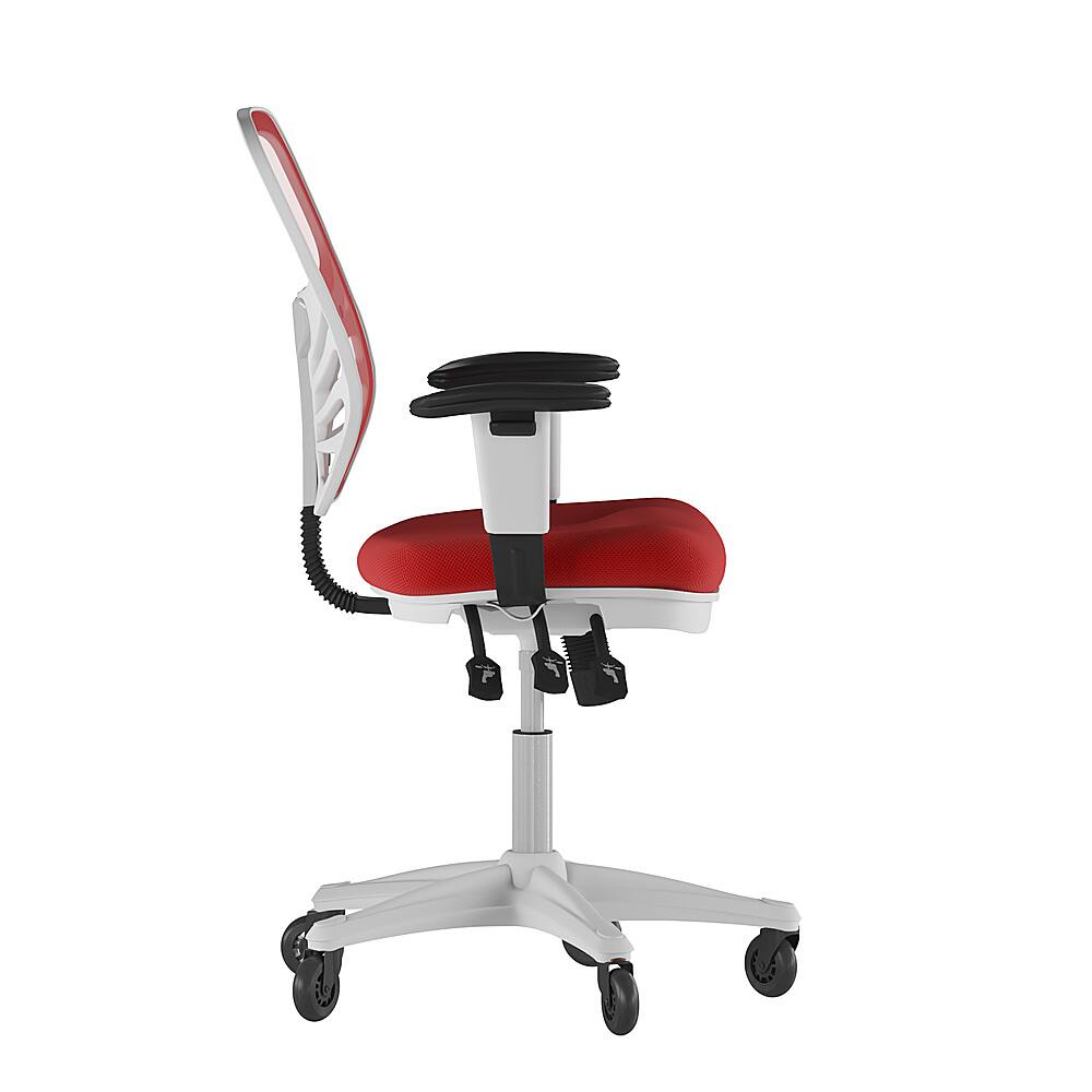 Alt View 15. Alamont Home - Mid-Back Ergonomic Multifunction Mesh Chair with Polyurethane Wheels - Red Mesh/White Frame.