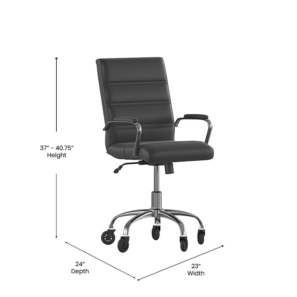 Alt View 12. Alamont Home - Executive Chair on Skate Wheels - Black LeatherSoft/Chrome Frame.
