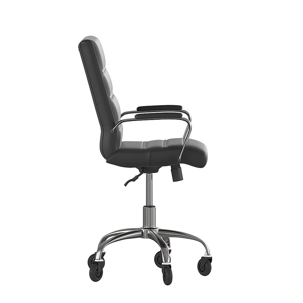 Alt View 15. Alamont Home - Executive Chair on Skate Wheels - Black LeatherSoft/Chrome Frame.