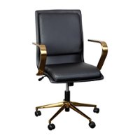 Flash Furniture - Designer Executive Swivel Office Chair with Arms - Black/Gold - Front_Zoom