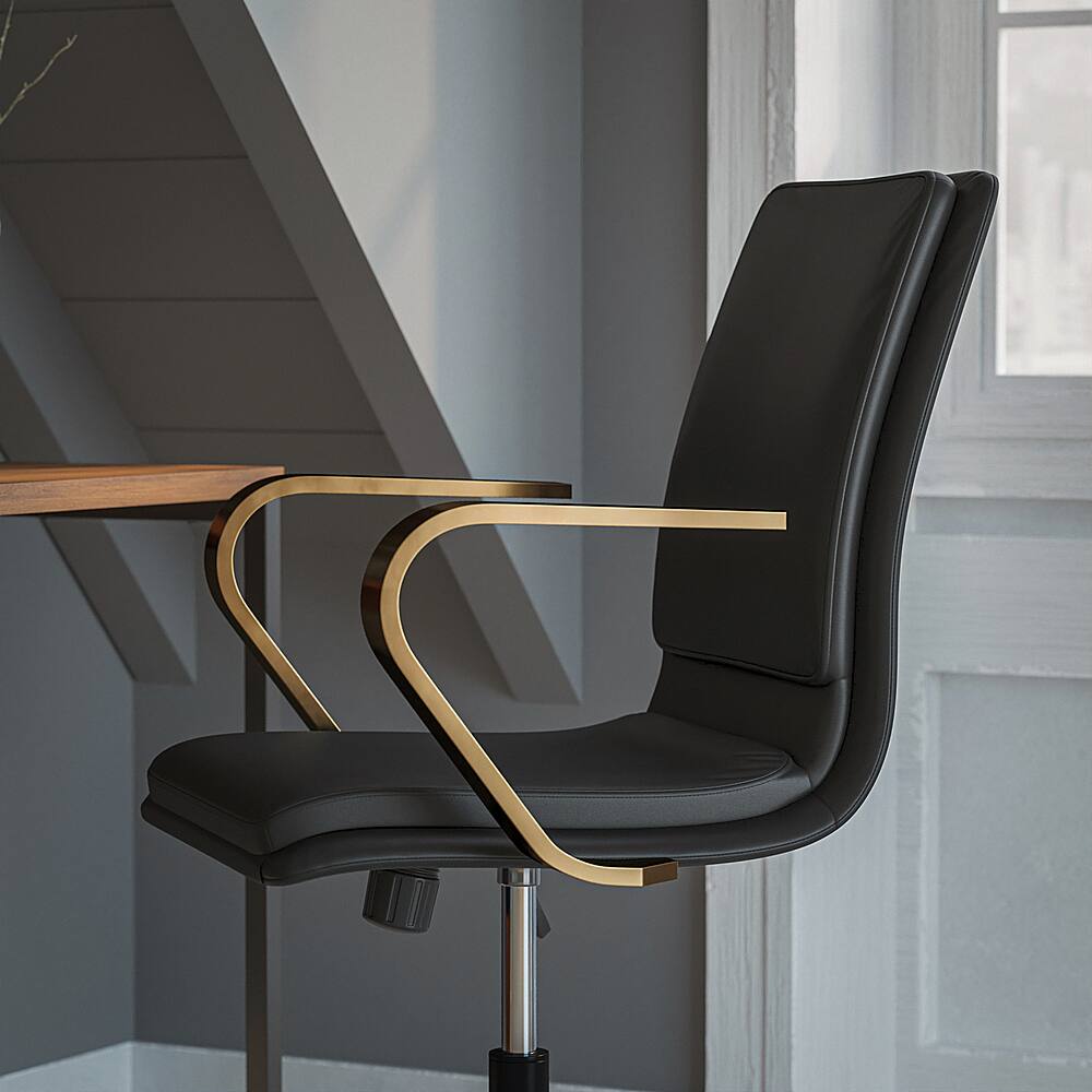 Alt View 15. Alamont Home - Designer Executive Swivel Office Chair with Arms - Black/Gold.