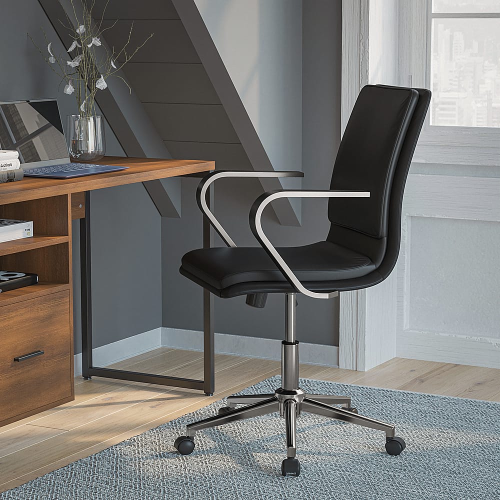 Alt View 12. Alamont Home - Designer Executive Swivel Office Chair with Arms - Black/Chrome.
