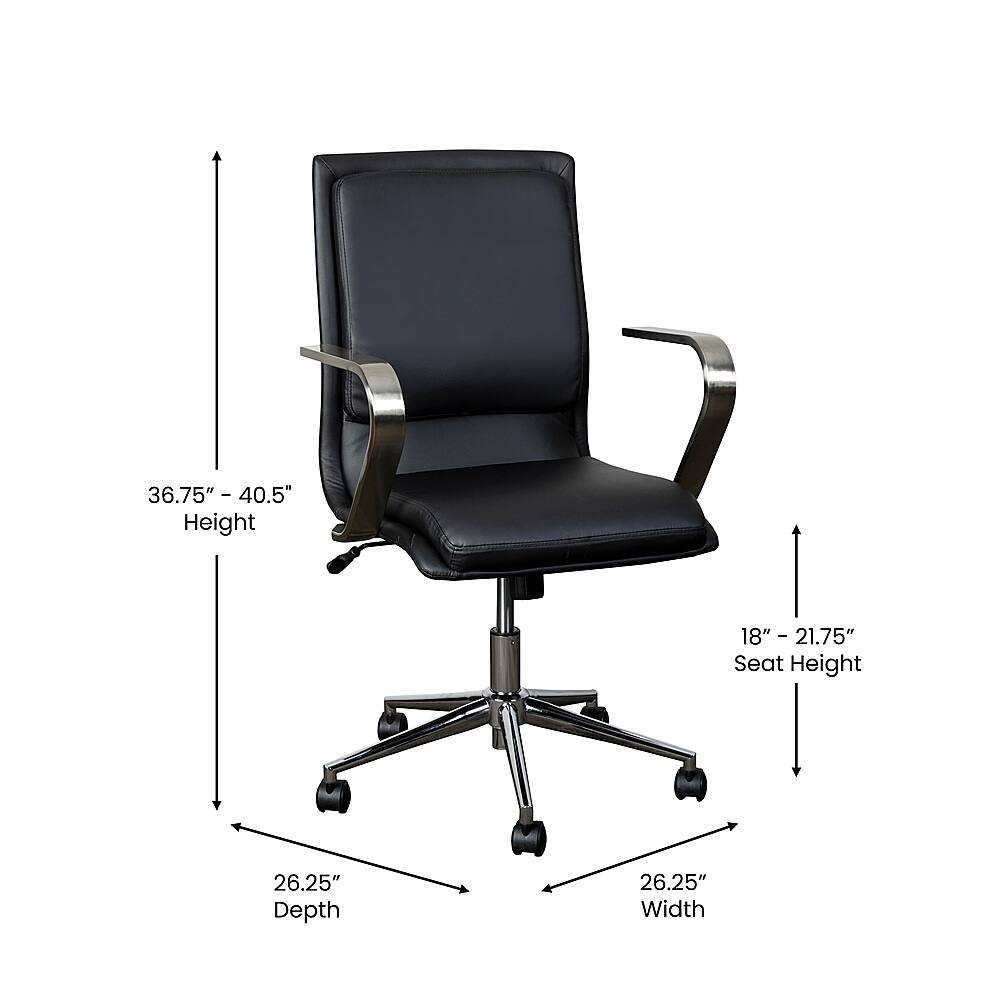 Alt View 13. Alamont Home - Designer Executive Swivel Office Chair with Arms - Black/Chrome.