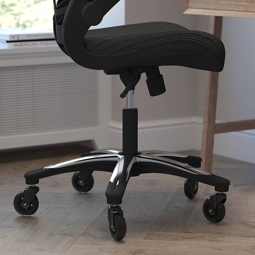 Alt View 14. Alamont Home - Ergonomic Swivel Task Chair with Roller Wheels & Flip Up Arms - Black.
