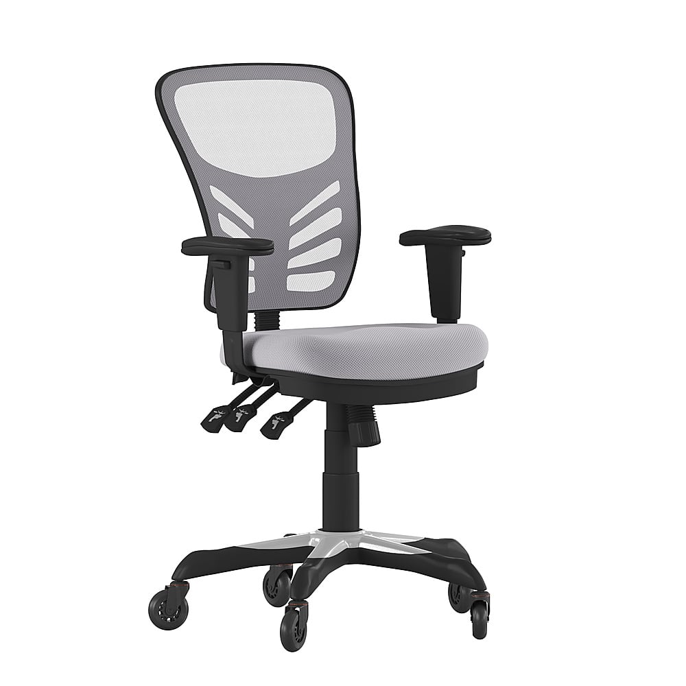 Front. Alamont Home - Mid-Back Ergonomic Multifunction Mesh Chair with Polyurethane Wheels - Gray.