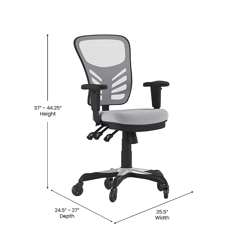 Alt View 12. Alamont Home - Mid-Back Ergonomic Multifunction Mesh Chair with Polyurethane Wheels - Gray.