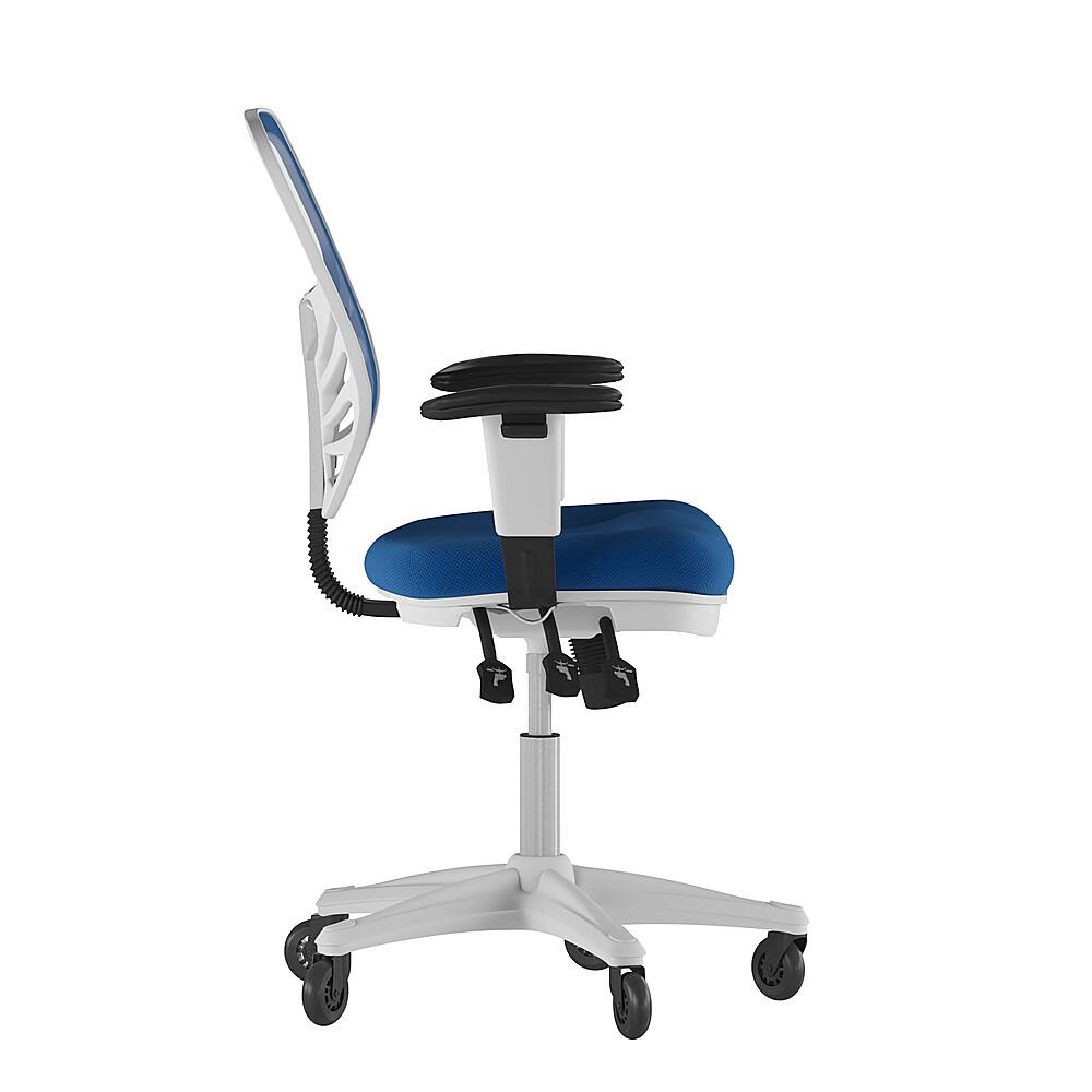 Alt View 15. Alamont Home - Mid-Back Ergonomic Multifunction Mesh Chair with Polyurethane Wheels - Blue Mesh/White Frame.