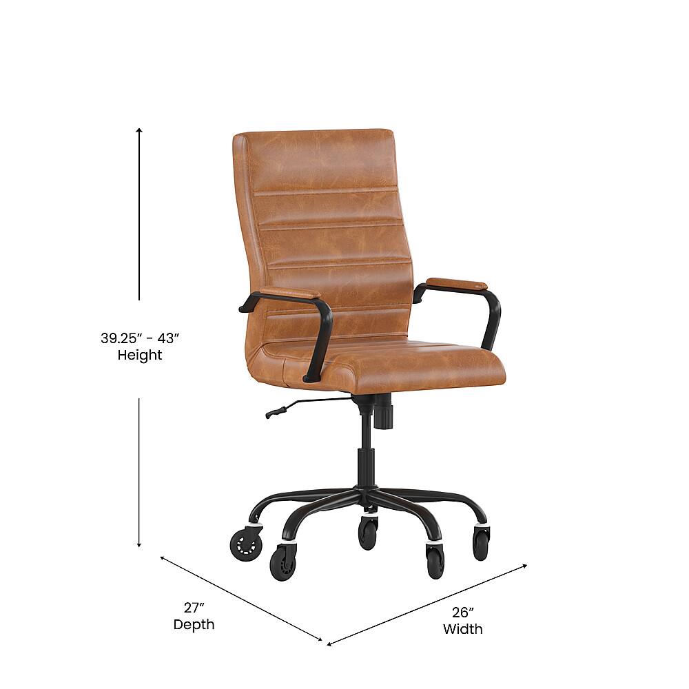 Alt View 12. Alamont Home - Executive Chair on Skate Wheels - Brown LeatherSoft/Black Frame.