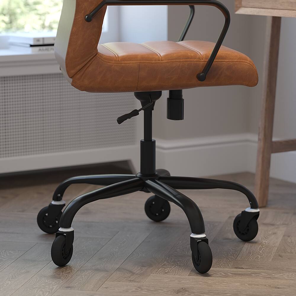 Alt View 13. Alamont Home - Executive Chair on Skate Wheels - Brown LeatherSoft/Black Frame.