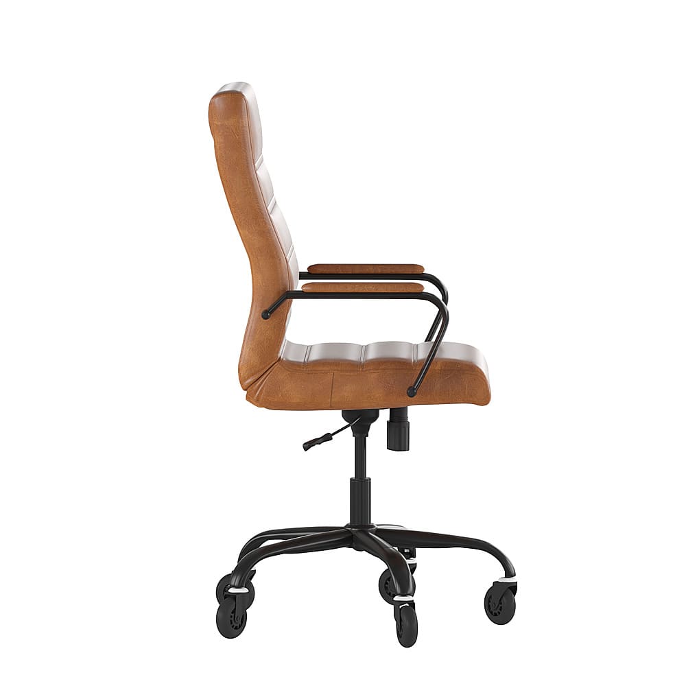 Alt View 15. Alamont Home - Executive Chair on Skate Wheels - Brown LeatherSoft/Black Frame.