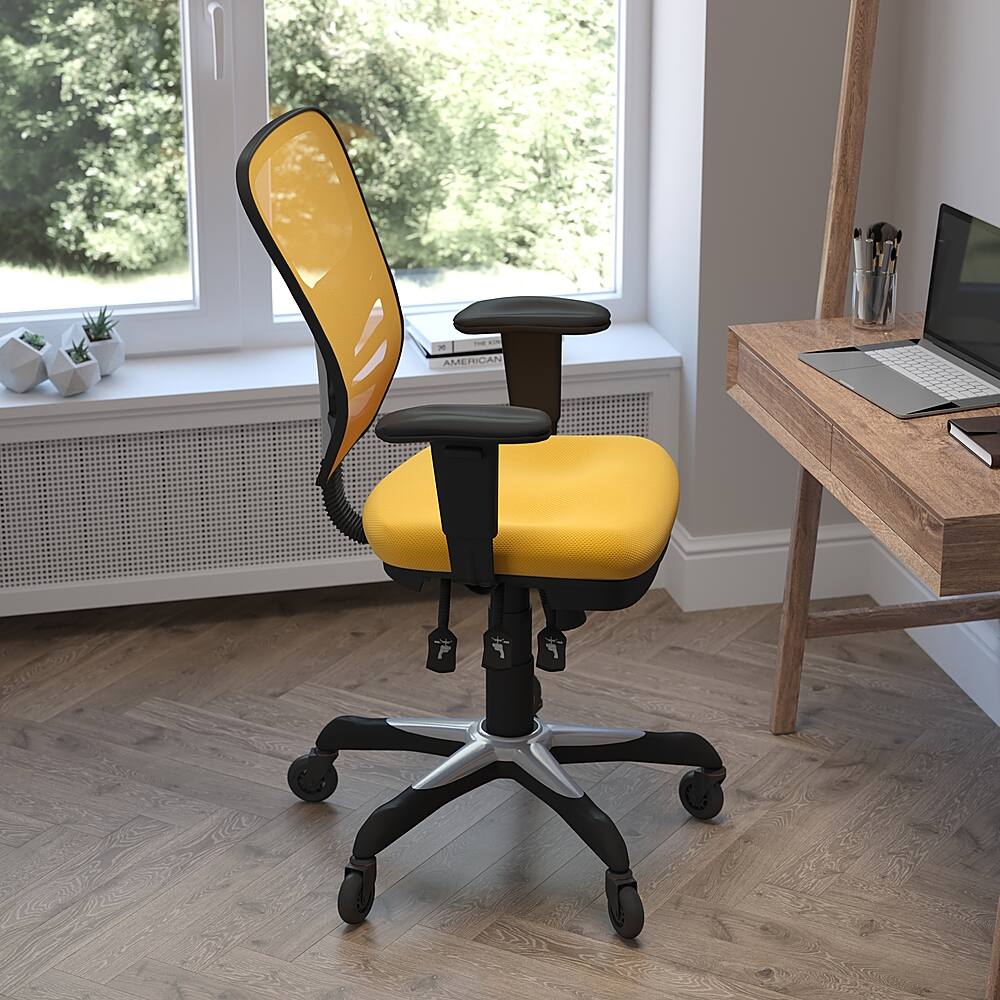 Alt View 13. Alamont Home - Mid-Back Ergonomic Multifunction Mesh Chair with Polyurethane Wheels - Yellow-Orange.