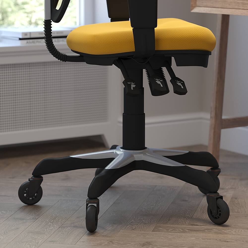 Alt View 14. Alamont Home - Mid-Back Ergonomic Multifunction Mesh Chair with Polyurethane Wheels - Yellow-Orange.