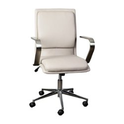 Flash Furniture - Designer Executive Swivel Office Chair with Arms - Taupe/Chrome - Front_Zoom
